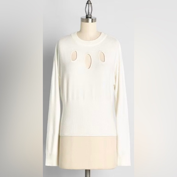 NWT MODCLOTH SLICE OF LIFE IVORY SWEATER Sz. 3X - Picture 3 of 9